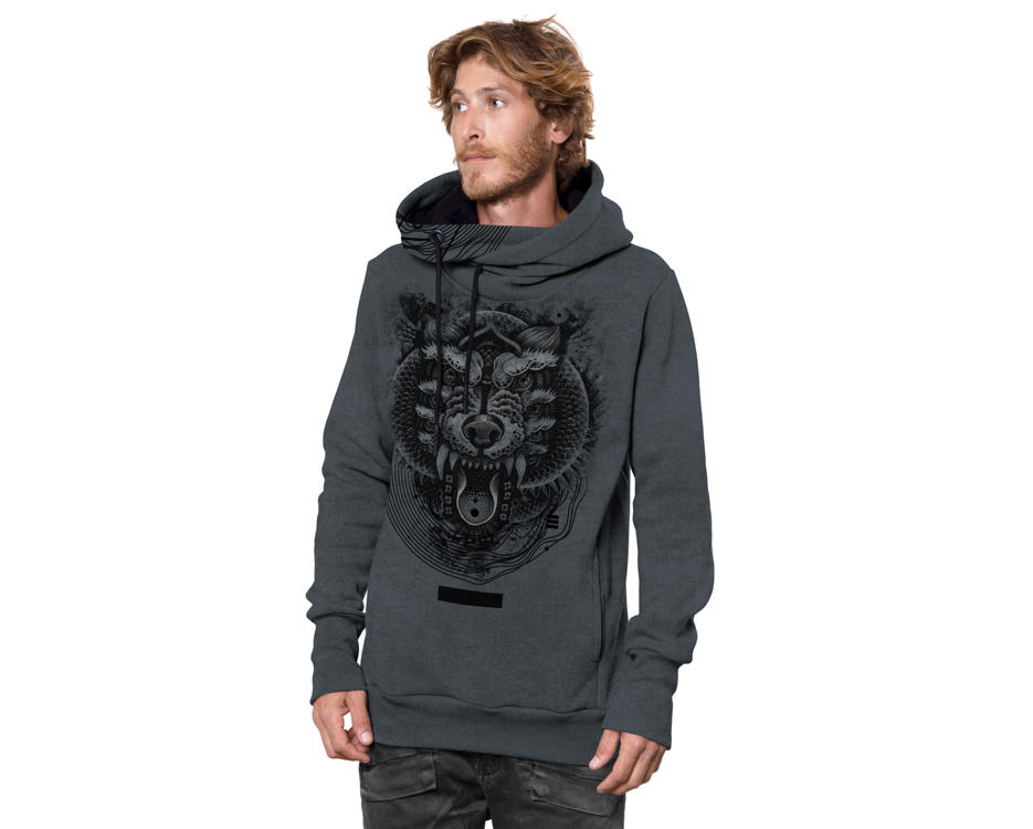 abstract urban grey hoodie
